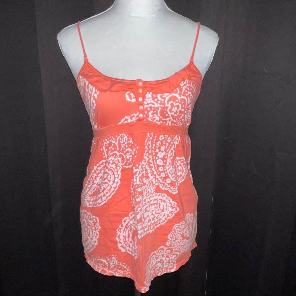 orange paisley tie tank top
